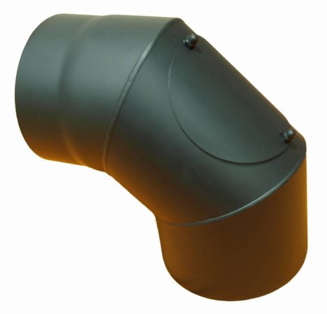 Kouřovod - Koleno 90°/180 mm/1,5 mm s čistícím otvorem