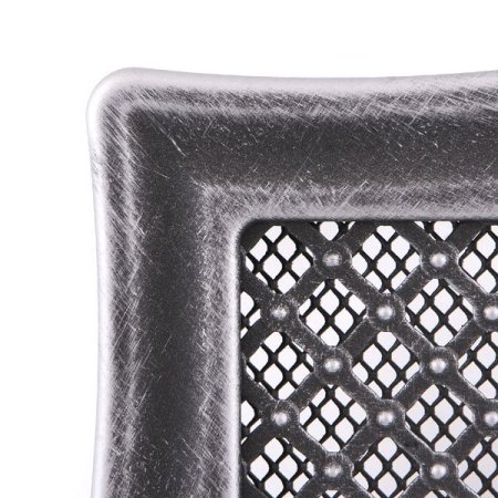 Krbová mřížka 16x16 cm, DECO stříbrná patina s žaluzií