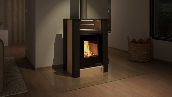 HS FLAMINGO Krbová kamna AQUAFLAM VARIO ® LEND 11/7kW krémová, elektronická regulace