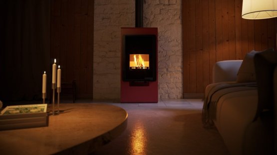 HS FLAMINGO Krbová kamna FLAMINGO DELUXE ® SINGA, červená