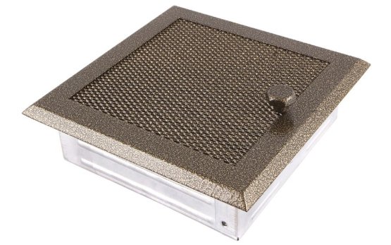 Krbová mřížka 16x16 cm, staré zlato s žaluzií