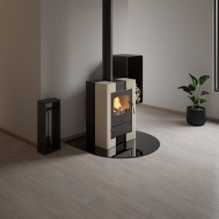 Sklo pod kamna - FLAMINGO Kapka 1100x1100 mm, černé, fazeta / 6 mm