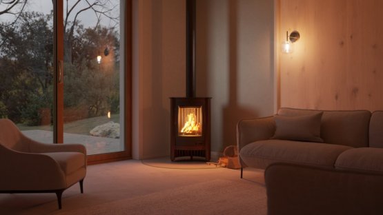 HS FLAMINGO Krbová kamna MASTERFLAMME ® Piccolo I, hnědá - sametová