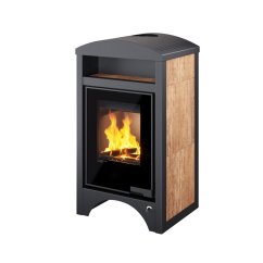 HS FLAMINGO Krbová kamna AQUAFLAM VARIO ® BARMA 11/7kW dlažba Ořech