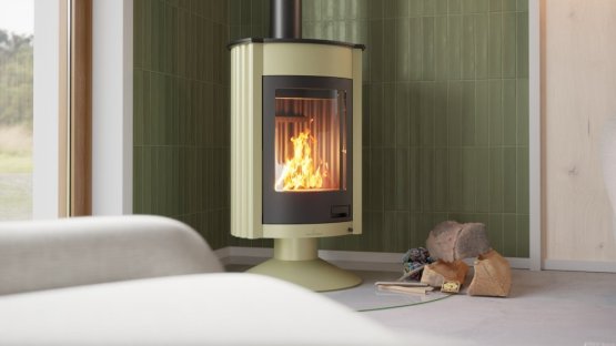 HS FLAMINGO Krbová kamna MASTERFLAMME ® Medie II, olivová