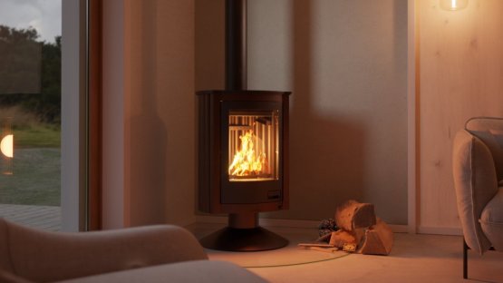 HS FLAMINGO Krbová kamna MASTERFLAMME ® Piccolo II, hnědá - sametová