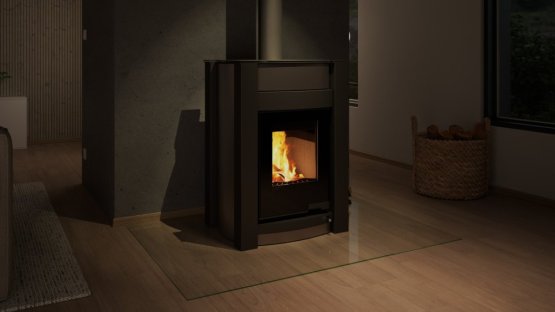 HS FLAMINGO Krbová kamna AQUAFLAM VARIO ® KALMAR 11kW šedá (teplovzdušná verze)