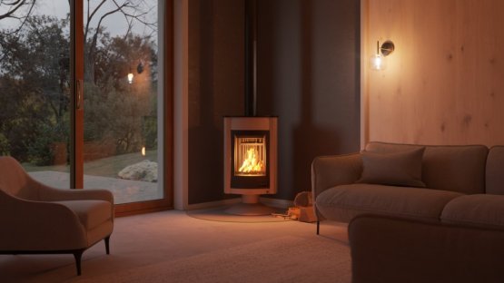 HS FLAMINGO Krbová kamna MASTERFLAMME ® Medie II, krémová