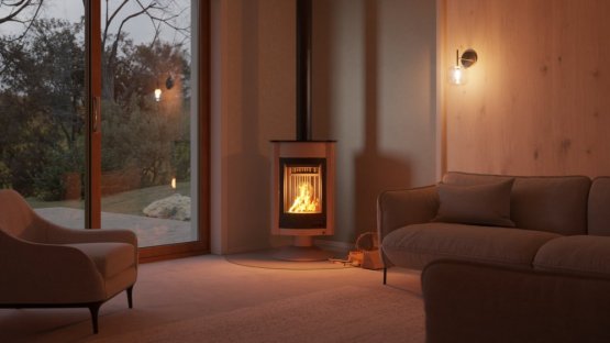 HS FLAMINGO Krbová kamna MASTERFLAMME ® Medie II, krémová