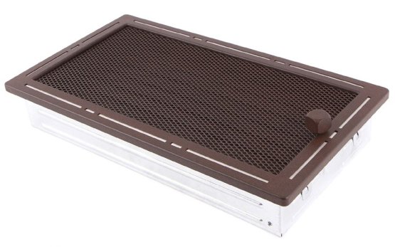 Krbová mřížka 16x32 cm, TREND hnědý brokát s žaluzií