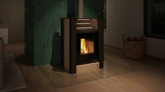 HS FLAMINGO Krbová kamna AQUAFLAM VARIO ® LEND 11/7kW krémová, elektronická regulace