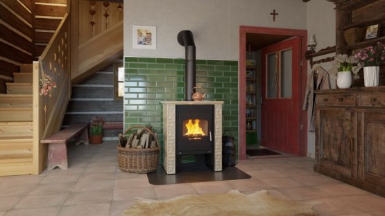 HS FLAMINGO Kachlová kamna FLAMINGO ® BALI, kachle krémová