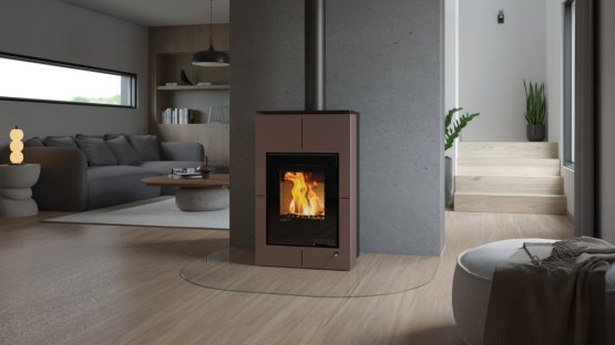 HS FLAMINGO Krbová kamna AQUAFLAM VARIO ® SAPORO 11kW hnědá - sametová (teplovzdušná verze)