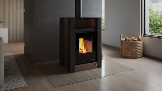HS FLAMINGO Krbová kamna AQUAFLAM VARIO ® LEND 11/7kW hnědá - sametová, elektronická regulace