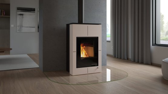HS FLAMINGO Krbová kamna AQUAFLAM VARIO ® SAPORO 11/7kW krémová, elektronická regulace
