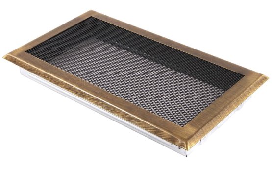 Krbová mřížka 16x32 cm, mosazná patina