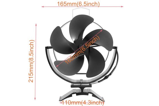 Ventilátor na kouřovod FLAMINGO pětilopatkový magnetický, naklápěcí, černý