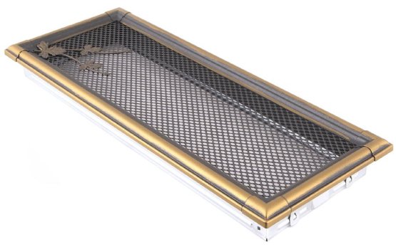 Krbová mřížka 16x45 cm, RETRO zlatá patina