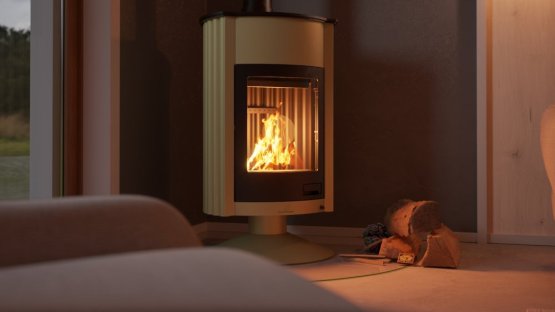 HS FLAMINGO Krbová kamna MASTERFLAMME ® Grande II, olivová