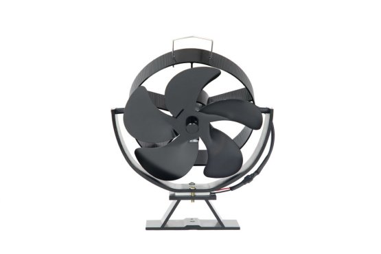 Ventilátor na kamna FLAMINGO pětilopatkový naklápěcí, černý