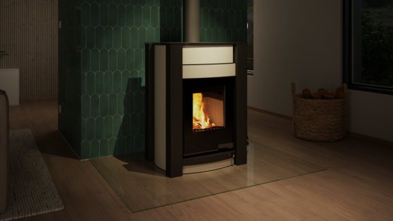 HS FLAMINGO Krbová kamna AQUAFLAM VARIO ® KALMAR 11/5kW krémová