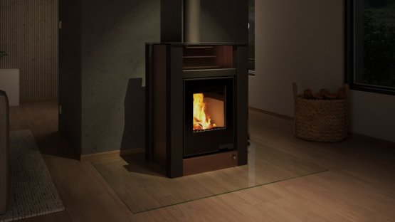 HS FLAMINGO Krbová kamna AQUAFLAM VARIO ® LEND 11/7kW hnědá - sametová, elektronická regulace