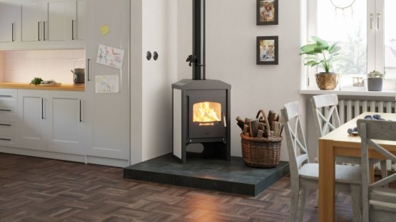 HS FLAMINGO Krbová kamna FLAMINGO ® VEGA dlažba Bílá