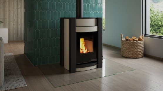 HS FLAMINGO Krbová kamna AQUAFLAM VARIO ® KALMAR 11/5kW krémová