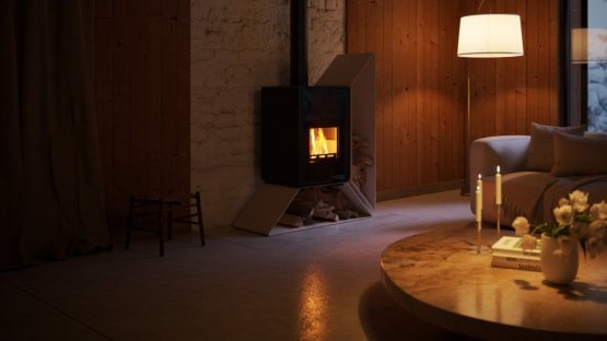 HS FLAMINGO Krbová kamna FLAMINGO DELUXE ® KAMPA pravá, krémová