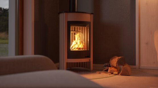 HS FLAMINGO Krbová kamna MASTERFLAMME ® Medie I, krémová