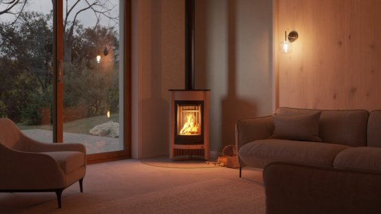 HS FLAMINGO Krbová kamna MASTERFLAMME ® Medie I, krémová