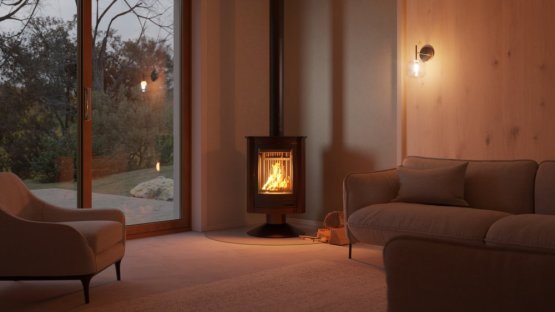 HS FLAMINGO Krbová kamna MASTERFLAMME ® Piccolo II, hnědá - sametová