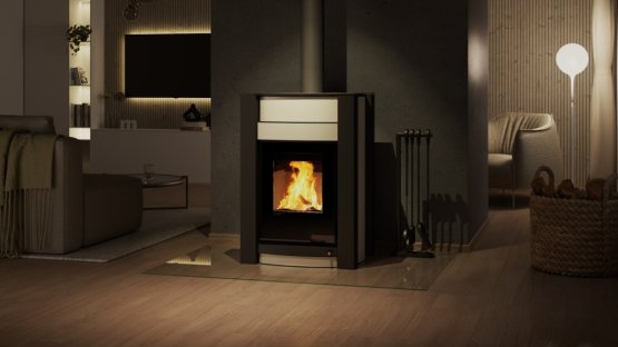 HS FLAMINGO Krbová kamna AQUAFLAM VARIO ® KALMAR 11/5kW krémová