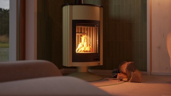 HS FLAMINGO Krbová kamna MASTERFLAMME ® Grande II, olivová