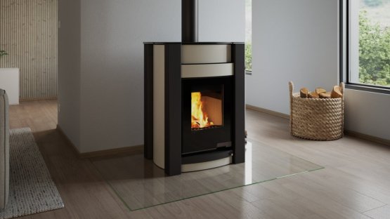 HS FLAMINGO Krbová kamna AQUAFLAM VARIO ® KALMAR 11/5kW krémová