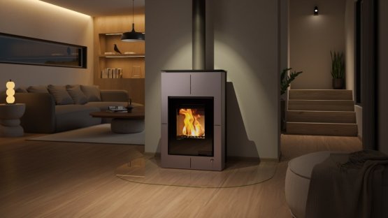 HS FLAMINGO Krbová kamna AQUAFLAM VARIO ® SAPORO 11kW šedá (teplovzdušná verze)