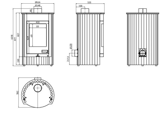 HS FLAMINGO Krbová kamna MASTERFLAMME ® Medie I, černá