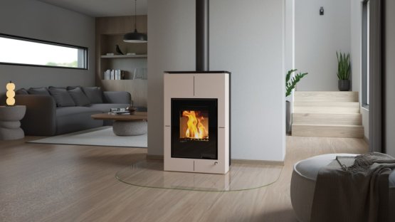 HS FLAMINGO Krbová kamna AQUAFLAM VARIO ® SAPORO 11/7kW krémová, elektronická regulace