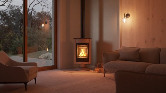 HS FLAMINGO Krbová kamna MASTERFLAMME ® Medie II, krémová