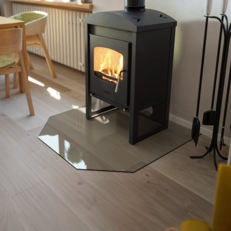 HS FLAMINGO Sklo pod kamna - Šestihran 1000x1000 mm / 6 mm