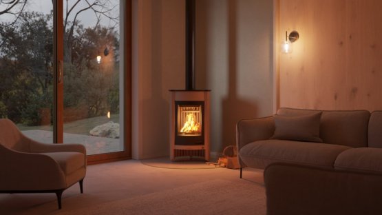 HS FLAMINGO Krbová kamna MASTERFLAMME ® Medie I, krémová