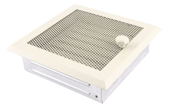 Krbová mřížka 16x16 cm, krémový brokát s žaluzií