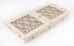 Krbová mřížka STYLOVÁ 21x43 cm, bílá - antik