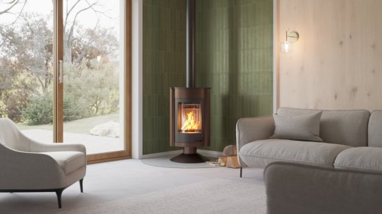 HS FLAMINGO Krbová kamna MASTERFLAMME ® Medie II, hnědá - sametová