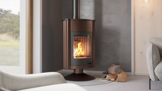 HS FLAMINGO Krbová kamna MASTERFLAMME ® Grande II, hnědá - sametová