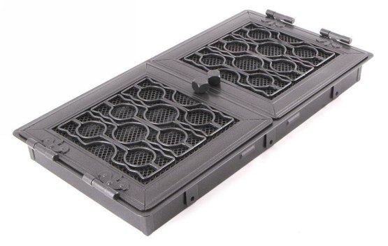 Krbová mřížka STYLOVÁ 21x43 cm, grafit s žaluzií