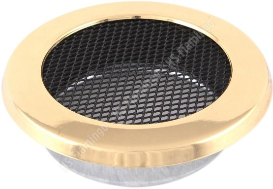 Krbová mřížka KULATÁ 100 mm mosaz