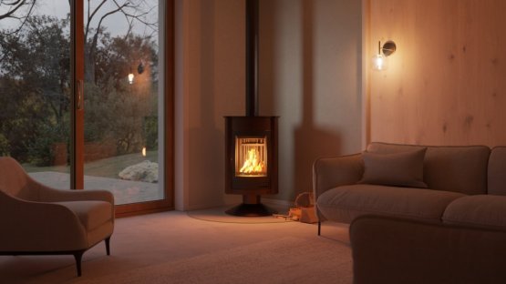 HS FLAMINGO Krbová kamna MASTERFLAMME ® Medie II, hnědá - sametová