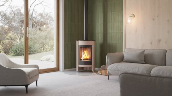 HS FLAMINGO Krbová kamna MASTERFLAMME ® Medie I, krémová