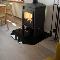 Sklo pod kamna - FLAMINGO Šestihran 1000x1000 mm, černé, fazeta / 6 mm